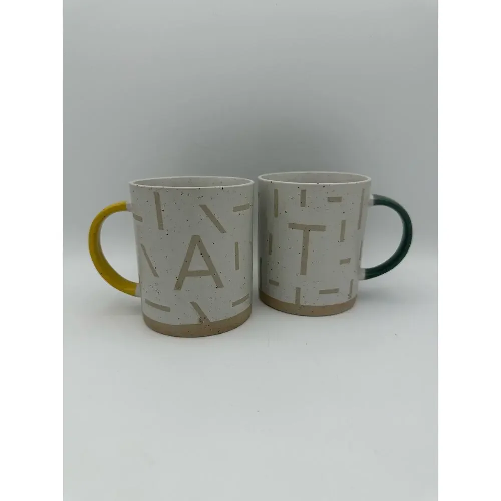 West Elm Wax Resist Monogram Mug 